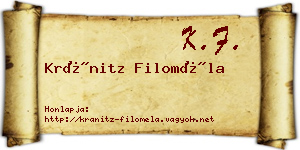 Kránitz Filoméla névjegykártya